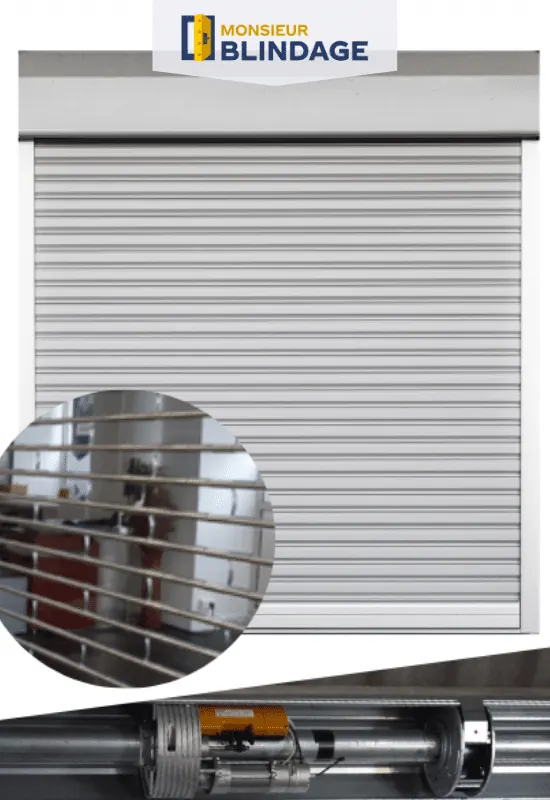 Rideaux métalliques complet Polycarbonate transparent