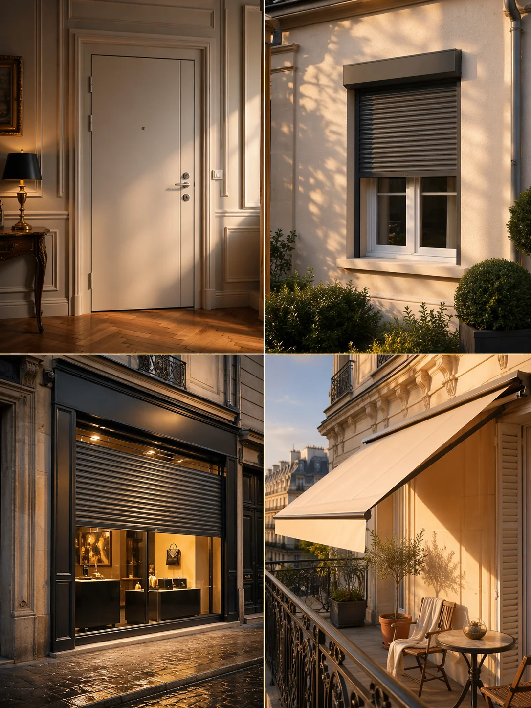 Monsieur Blindage — quatre métiers fermeture et sécurité en Île-de-France : blindage de porte, volet roulant, rideau métallique, store banne