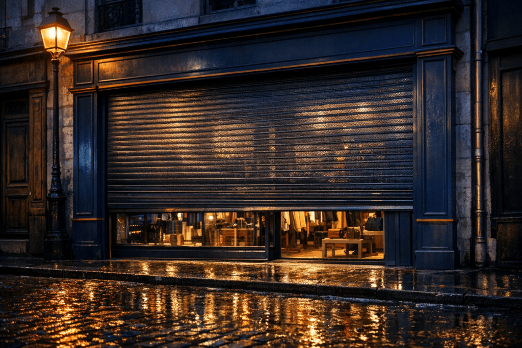Rideau métallique anti-effraction : protéger son commerce en 2026