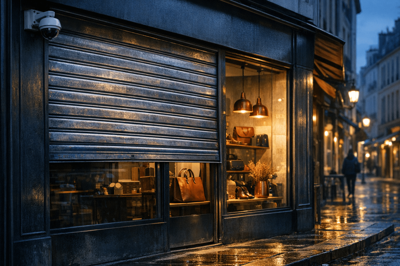 Sécuriser un commerce : rideau métallique + alarme + vidéosurveillance  