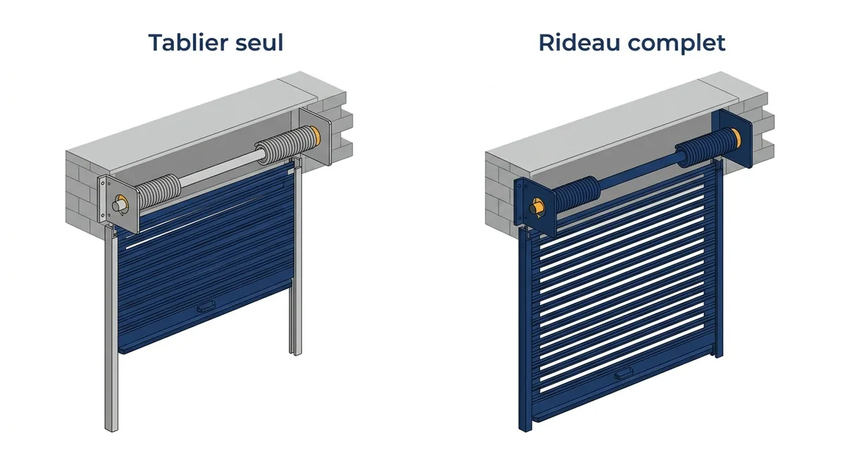 Prix d’un rideau métallique : tablier seul et remplacement complet comparés pièce par pièce.