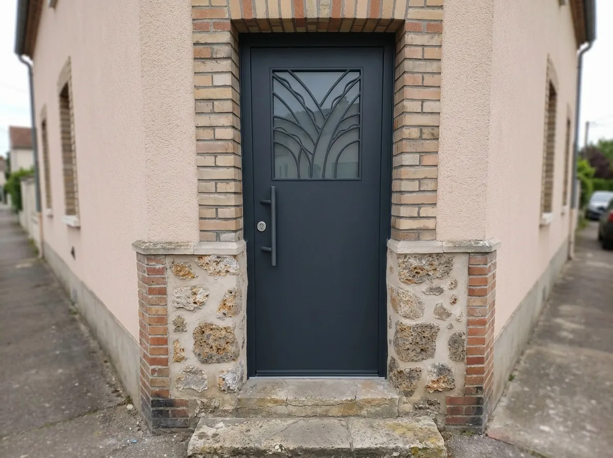 Porte blindée de maison à l'entrée d'un pavillon francilien