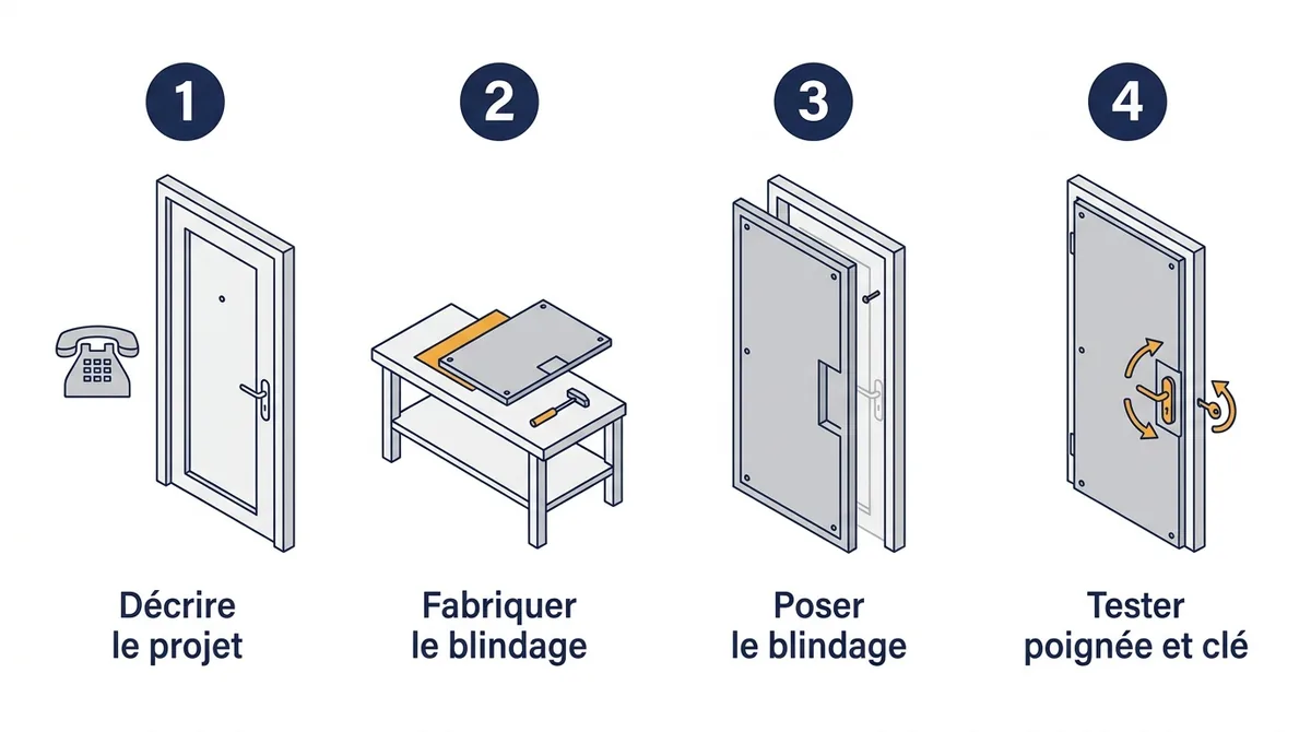 Blindage de porte à Asnières-sur-Seine : étapes du projet, de la demande aux essais de fermeture