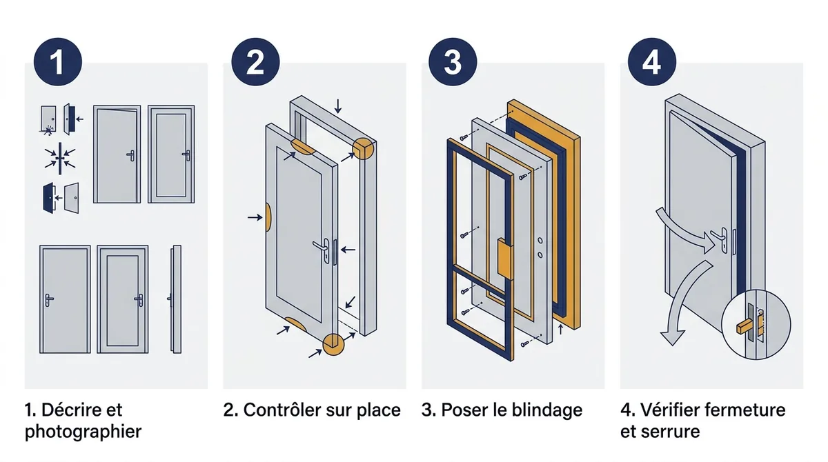 Blindage de porte à Paris 8e : quatre étapes du premier échange au contrôle final
