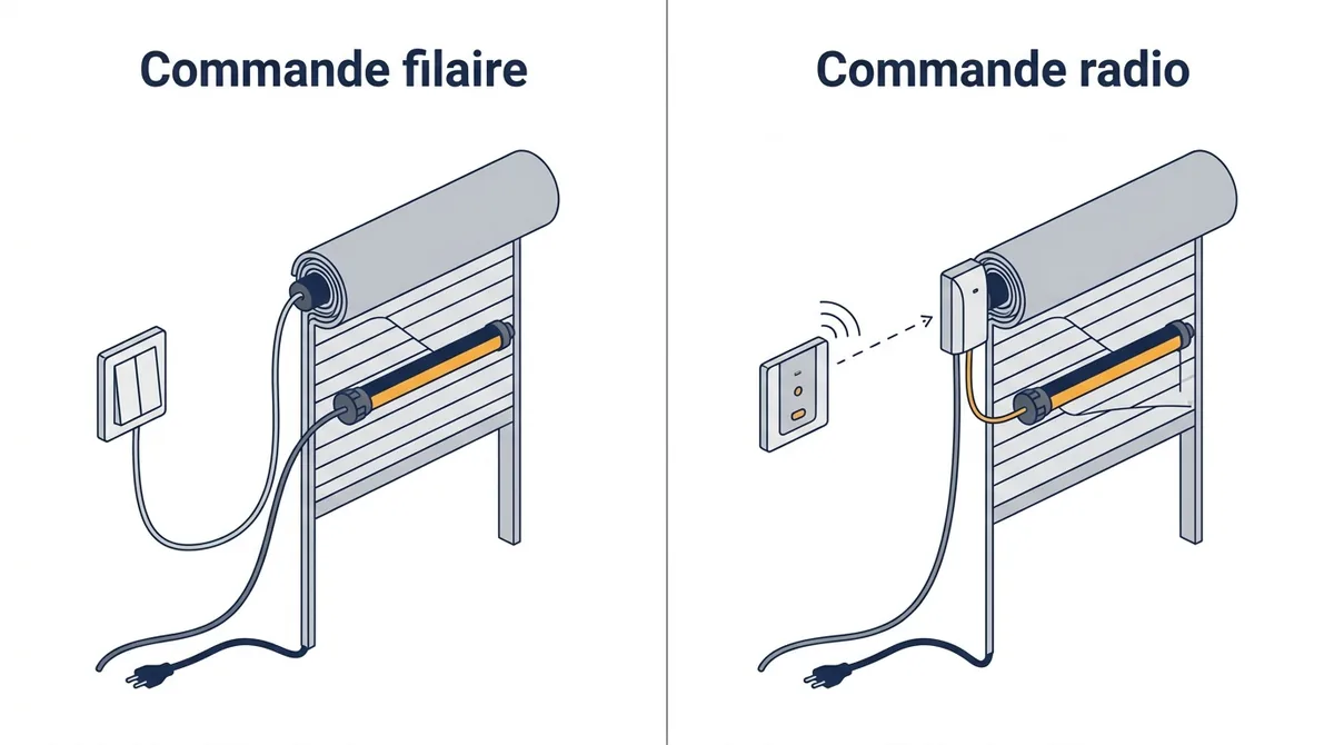 Commande de volet roulant à Arpajon : comparaison des commandes filaire et radio
