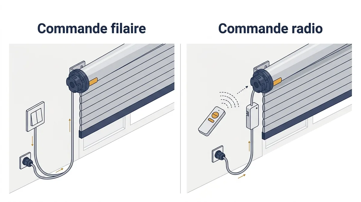 Commande de volet roulant à Athis-Mons : comparaison entre liaison filaire et liaison radio