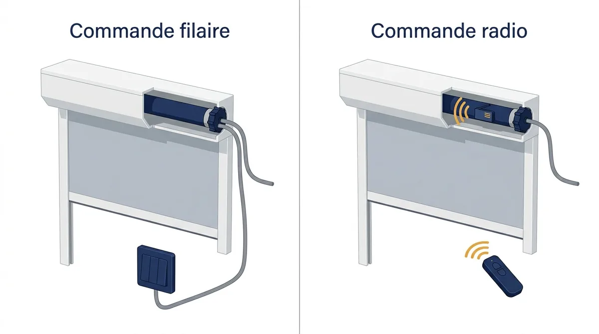 Commande de volet roulant à Cormeilles-en-Parisis : liaisons filaire et radio, alimentation du moteur