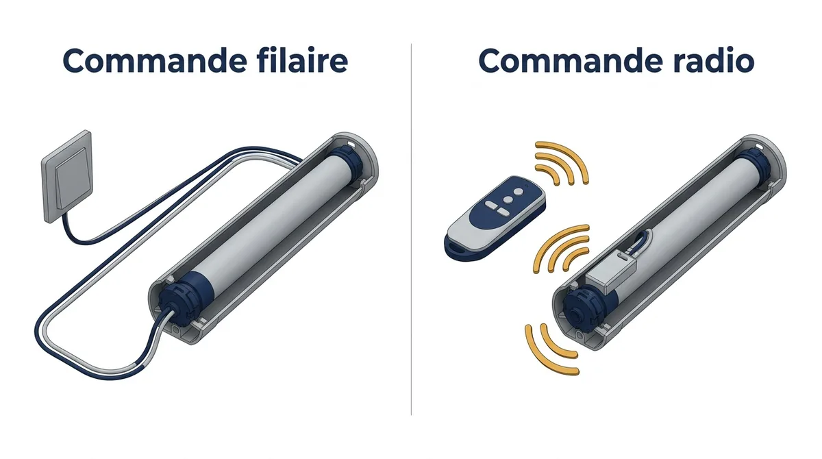 Commande de volet roulant à Grigny : comparaison entre interrupteur filaire et télécommande radio