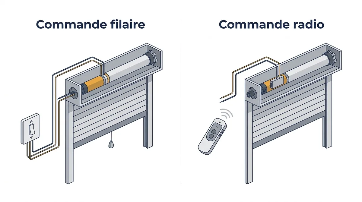 Commande de volet roulant à Massy : comparaison entre liaison filaire et transmission radio
