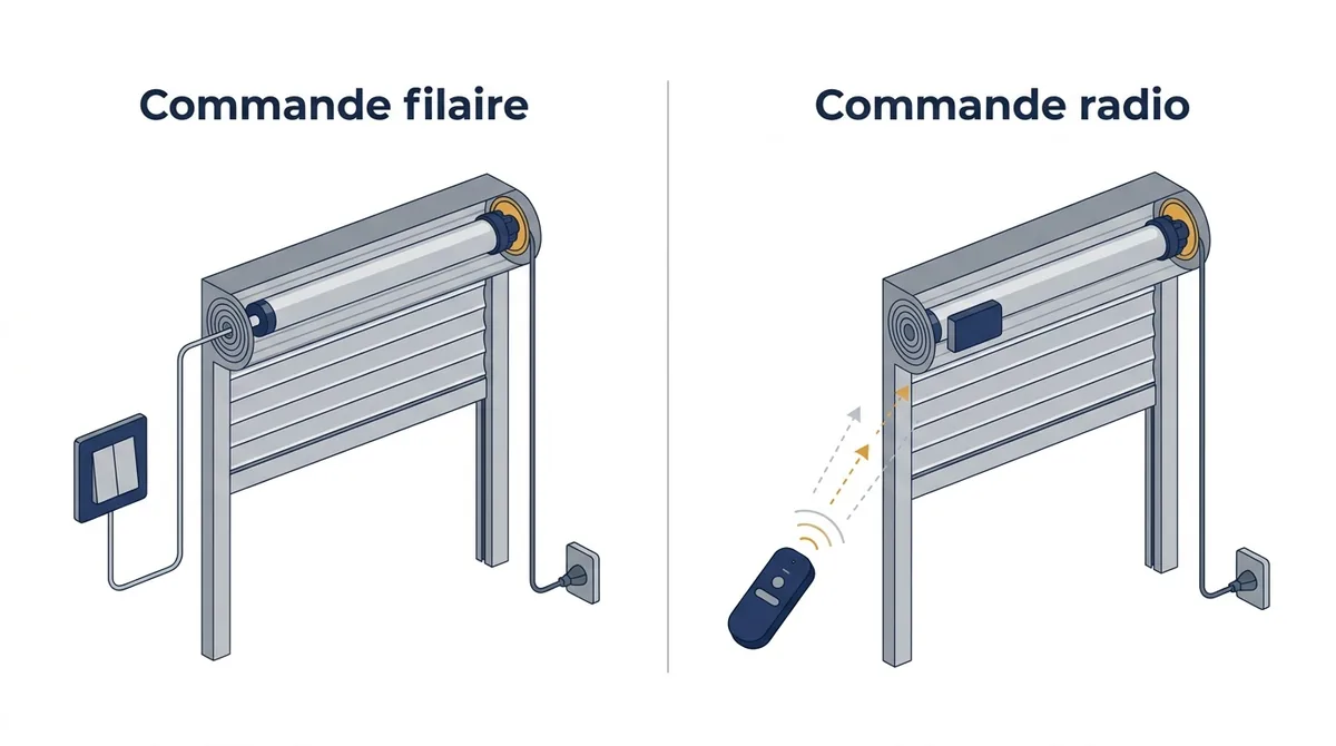 Commande de volet roulant à Saint-Pierre-du-Perray : comparaison des systèmes filaire et radio