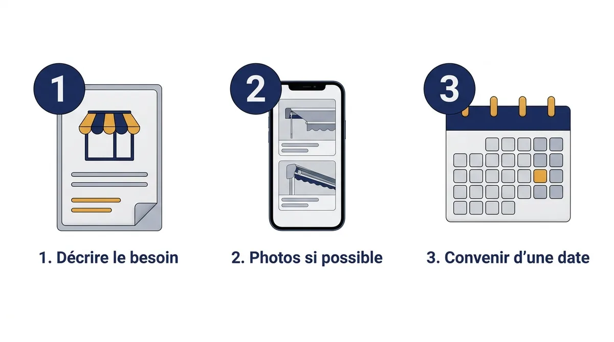 Demande d’intervention à Dampmart : besoin, photos facultatives et date de passage en trois étapes