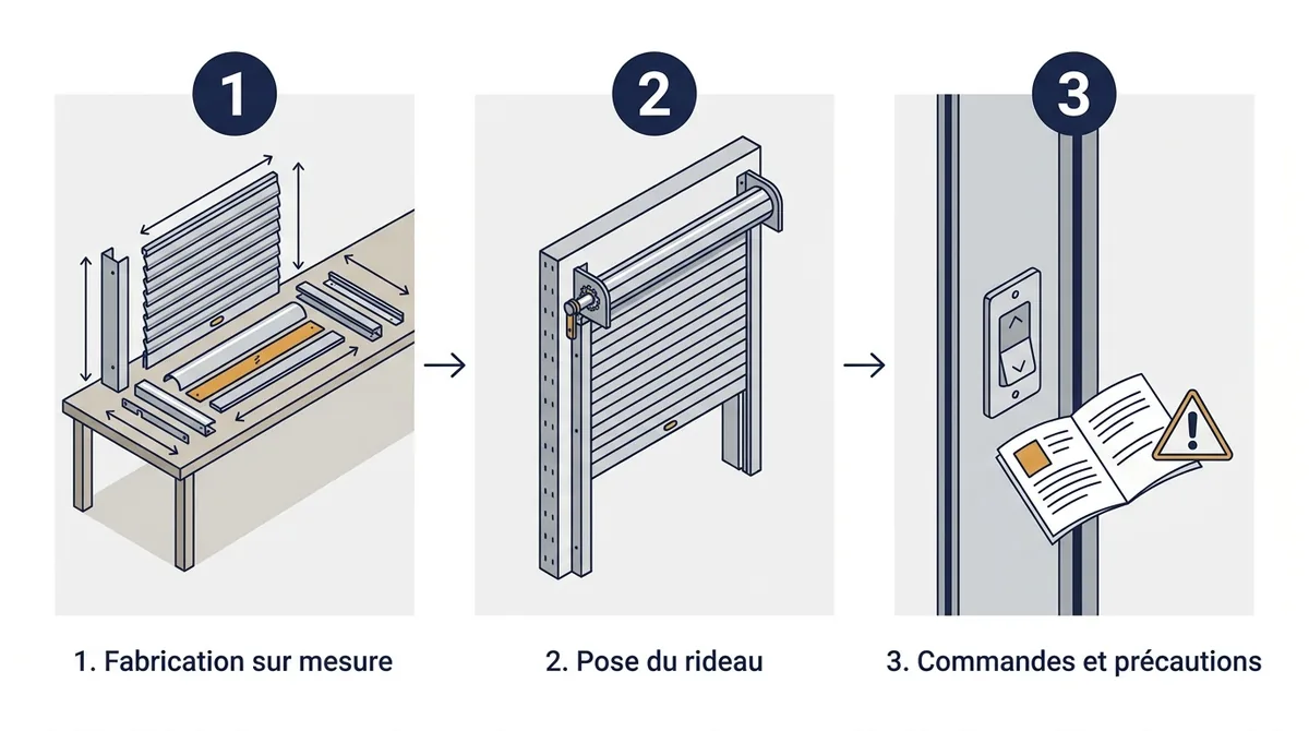 Fermeture neuve à Mitry-Mory : fabrication sur mesure, pose et explication des commandes