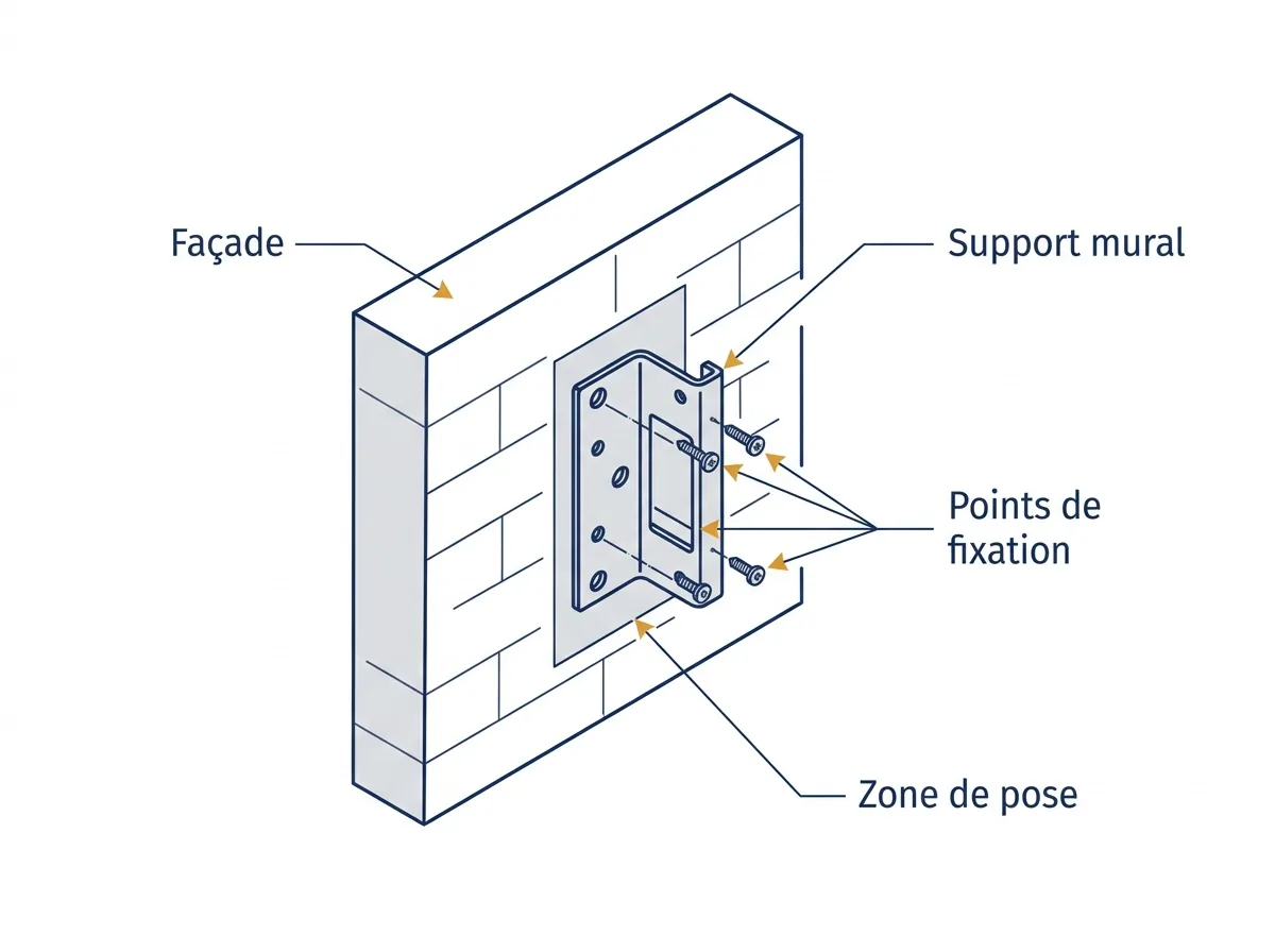 Fixation de store à Chevry-Cossigny : repérage du support mural et des points de fixation