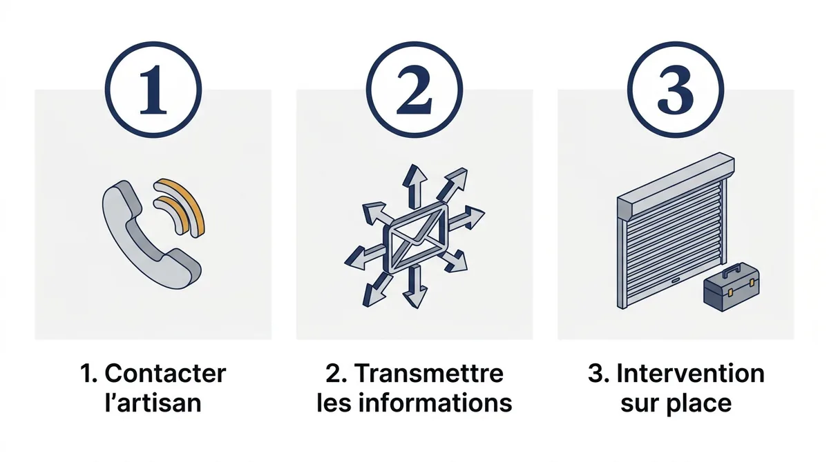 Intervention à Lésigny : contact, transmission des informations et visite sur place
