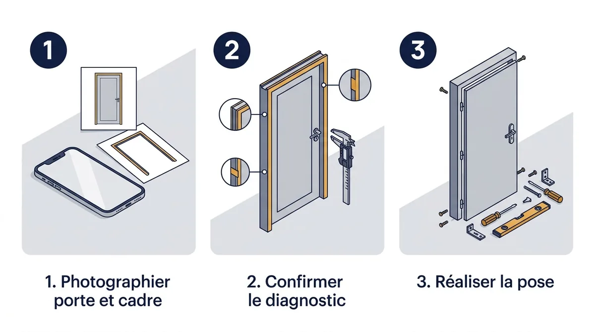 Intervention de blindage à Paris 20e : photos préparatoires, diagnostic sur place puis pose