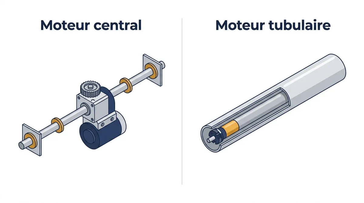 Moteur de rideau à Othis : comparaison des implantations centrale et tubulaire dans l’axe