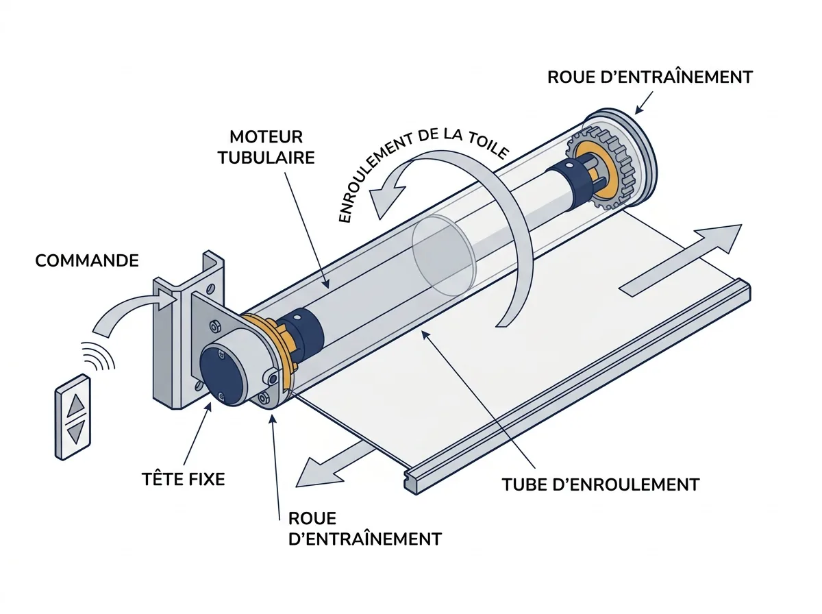 Moteur de store à Saint-Denis : fonctionnement de l’entraînement du tube d’enroulement