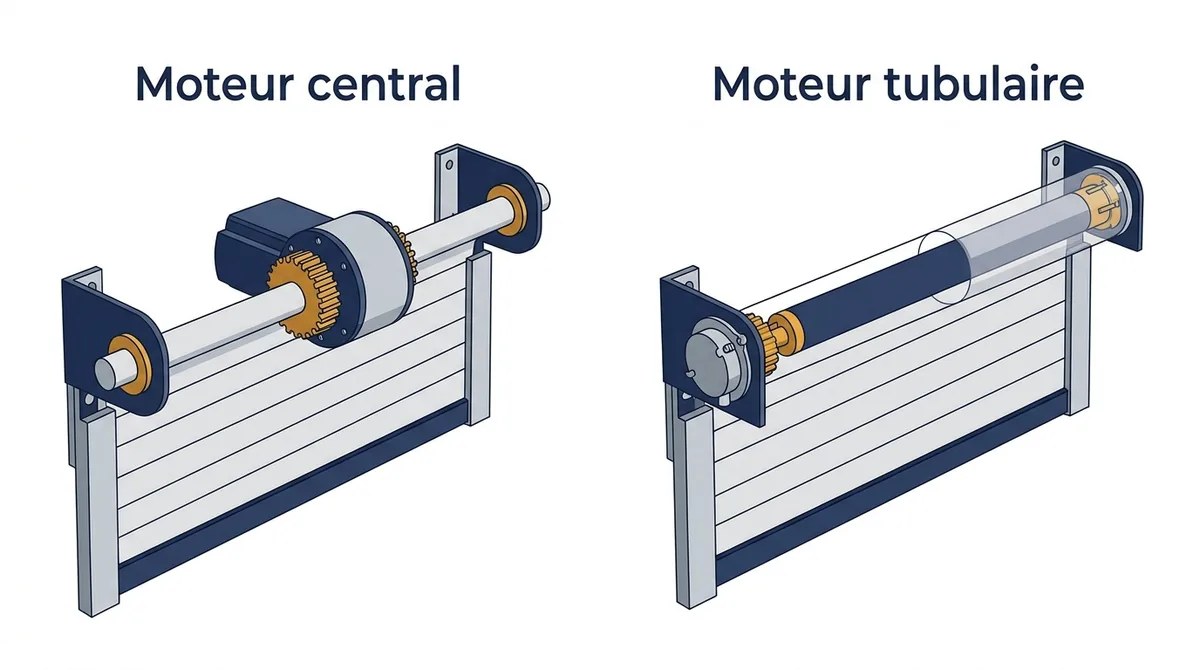 Motorisation à La Norville : comparaison d’un moteur central et d’un moteur tubulaire