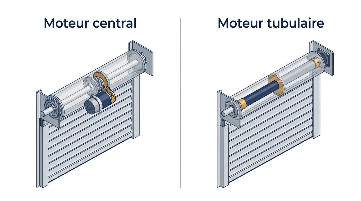 Motorisation de rideau à Mitry-Mory : comparaison des moteurs central et tubulaire