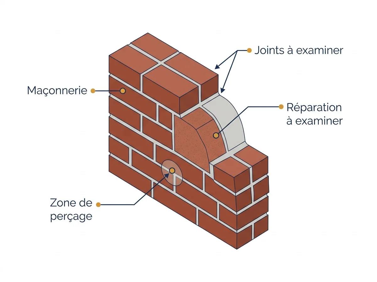 Mur maçonné à Servon : coupe des joints et d’une réparation à examiner avant le perçage