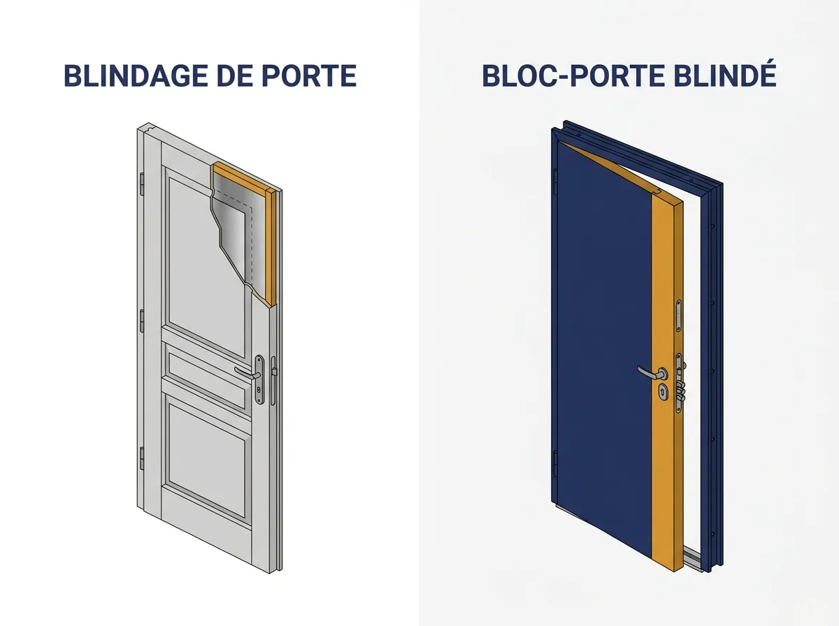 Porte à Andrésy : comparaison entre le renforcement du vantail existant et le remplacement du bloc-porte