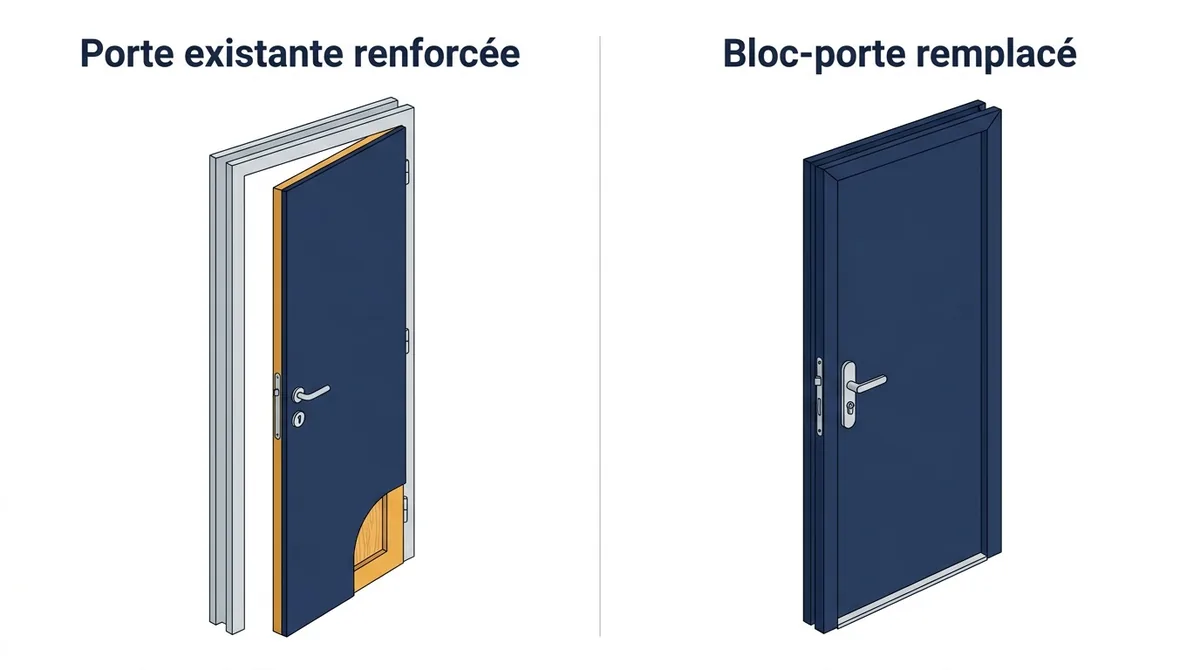 Porte à La Garenne-Colombes : comparaison du blindage et du remplacement du bloc-porte