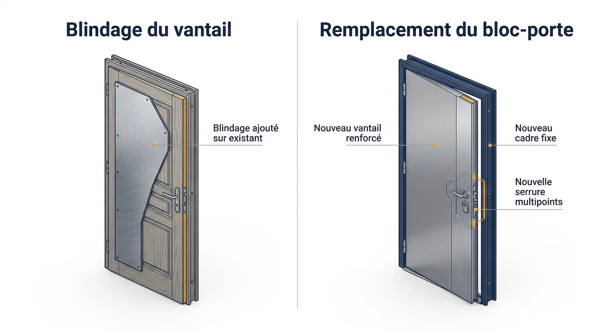 Porte à Le Chesnay-Rocquencourt : blindage du vantail ou remplacement du bloc-porte