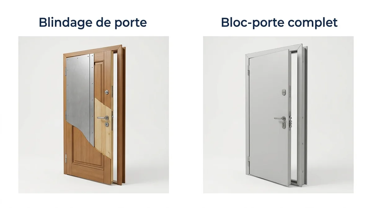 Porte à Les Ulis : comparaison entre blindage du vantail et remplacement du bloc-porte complet