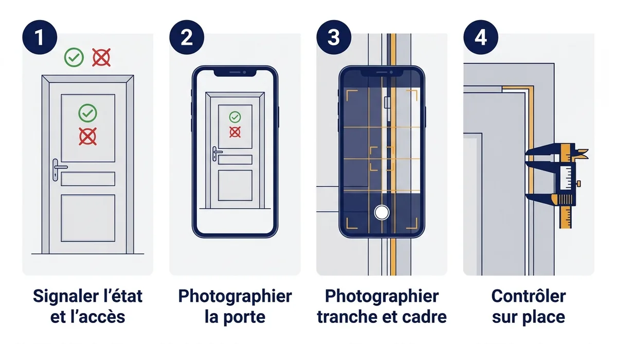 Porte à Limay : préparation de l’intervention, des informations d’accès au contrôle sur place