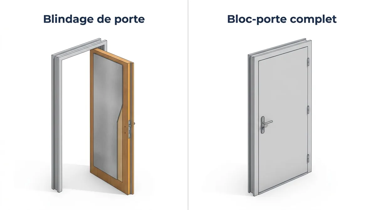 Porte à Morangis : comparatif entre blindage de l’existant et remplacement par un bloc-porte complet