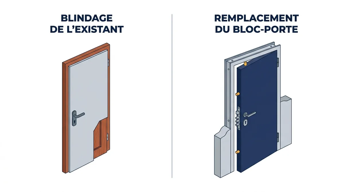 Porte à Paris 10e : comparaison entre blindage de l’existant et remplacement du bloc-porte