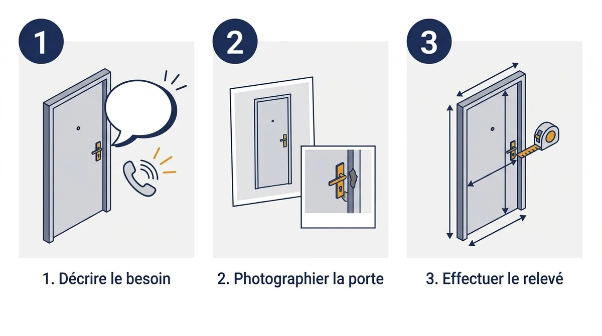 Porte à Paris 17e : préparation de l’intervention, de l’échange initial au relevé sur place