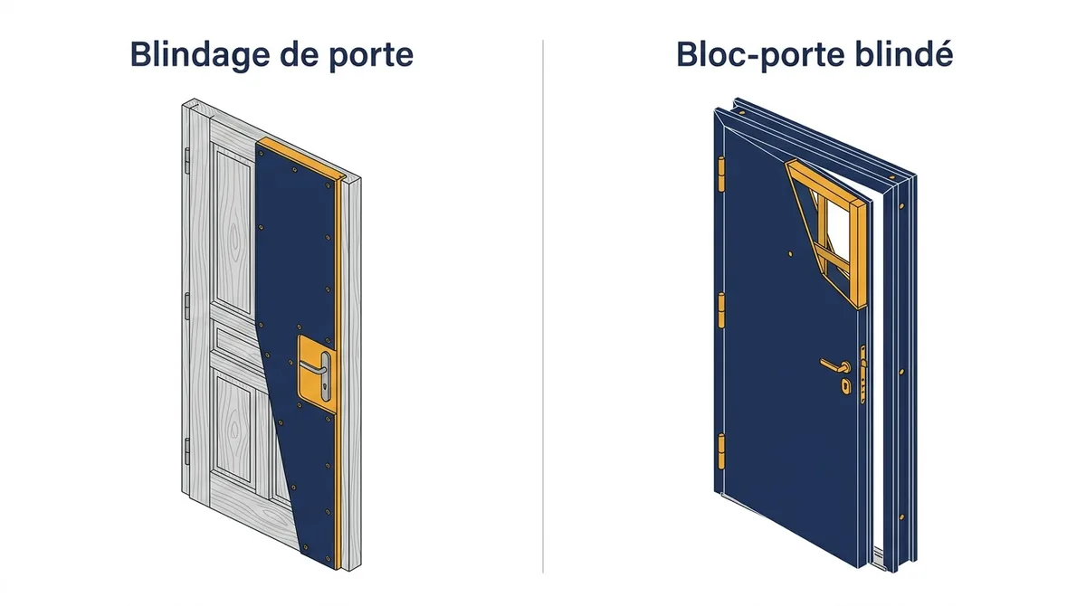 Porte à Plaisir : comparaison entre blindage de la porte existante et bloc-porte blindé