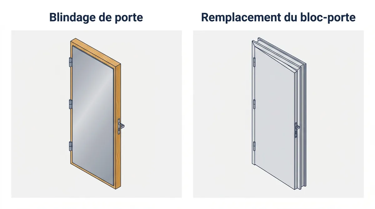 Porte à Rozay-en-Brie : comparaison du blindage de l’existant et du remplacement du bloc-porte