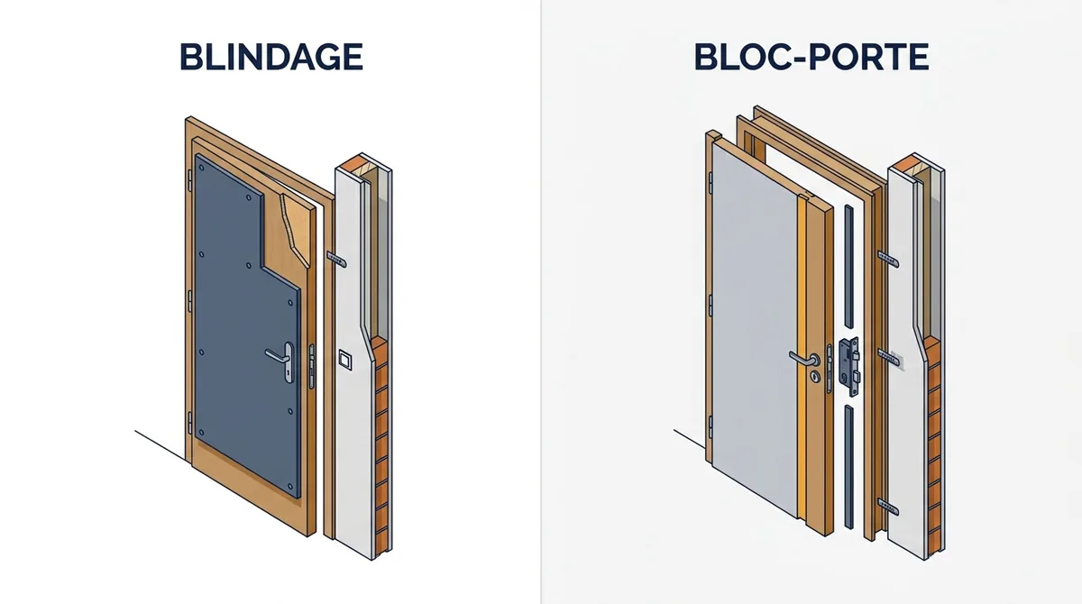 Porte à Saint-Leu-la-Forêt : comparaison du blindage et du remplacement par un bloc-porte