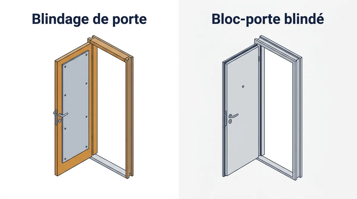 Porte à Sarcelles : comparaison entre blindage de la porte existante et remplacement par un bloc-porte