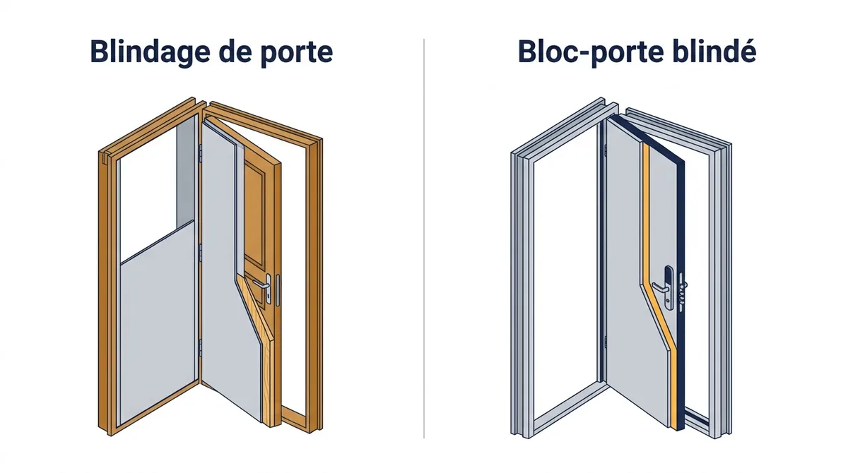 Porte à Thiais : comparaison entre blindage de la porte existante et remplacement du bloc-porte