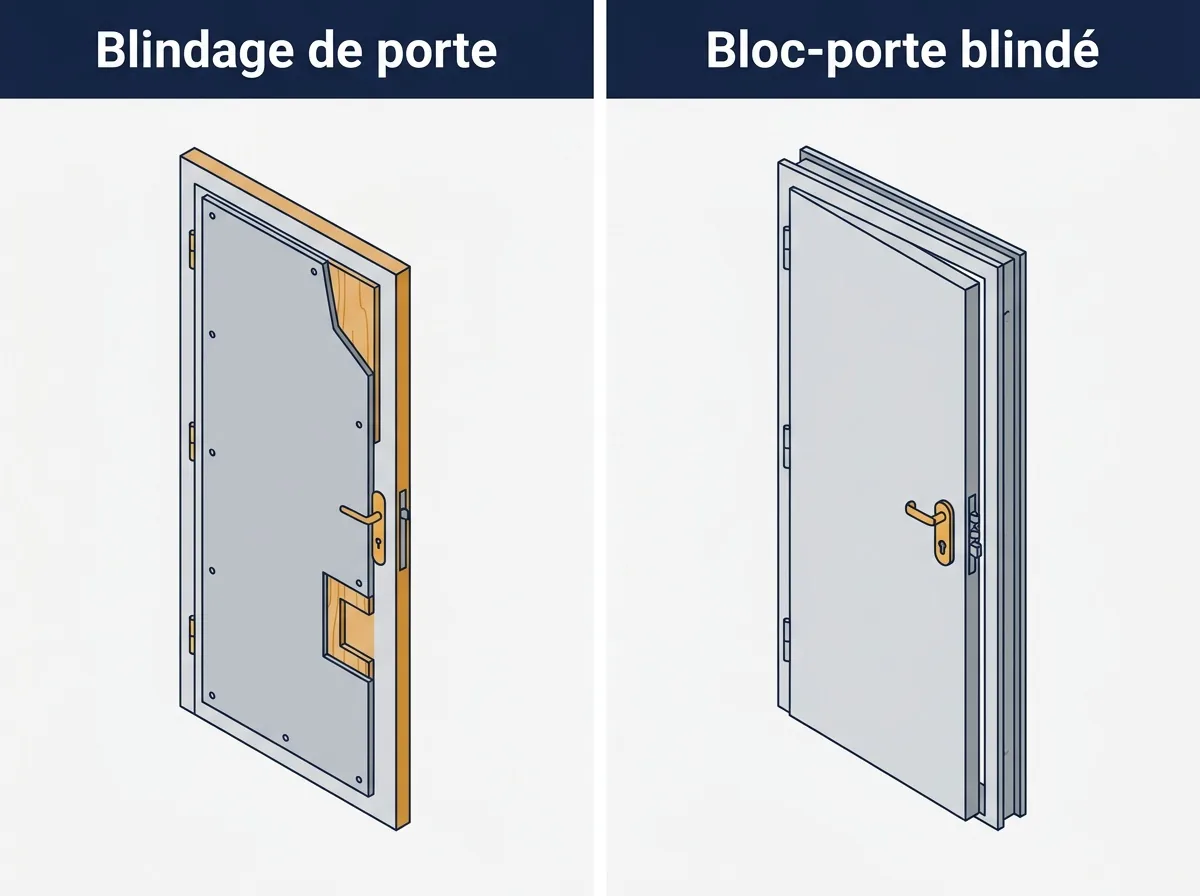 Porte à Villejuif : comparaison entre le renforcement du vantail existant et le remplacement du bloc-porte