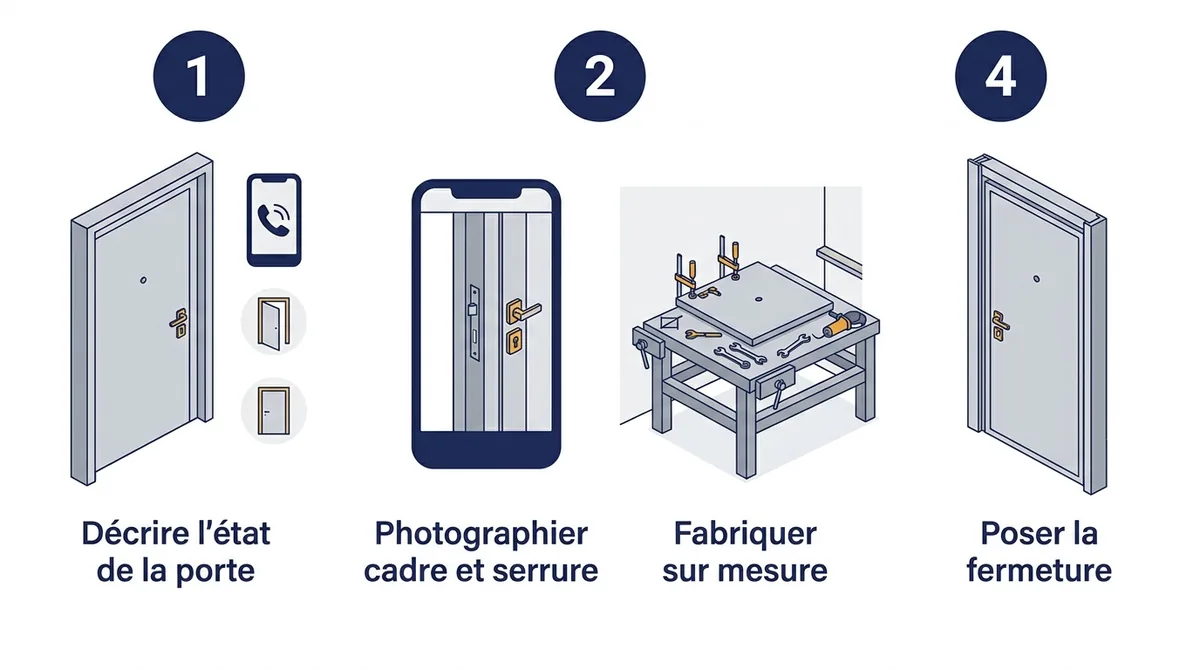 Porte blindée à Arpajon : étapes de préparation, de fabrication sur mesure et de pose