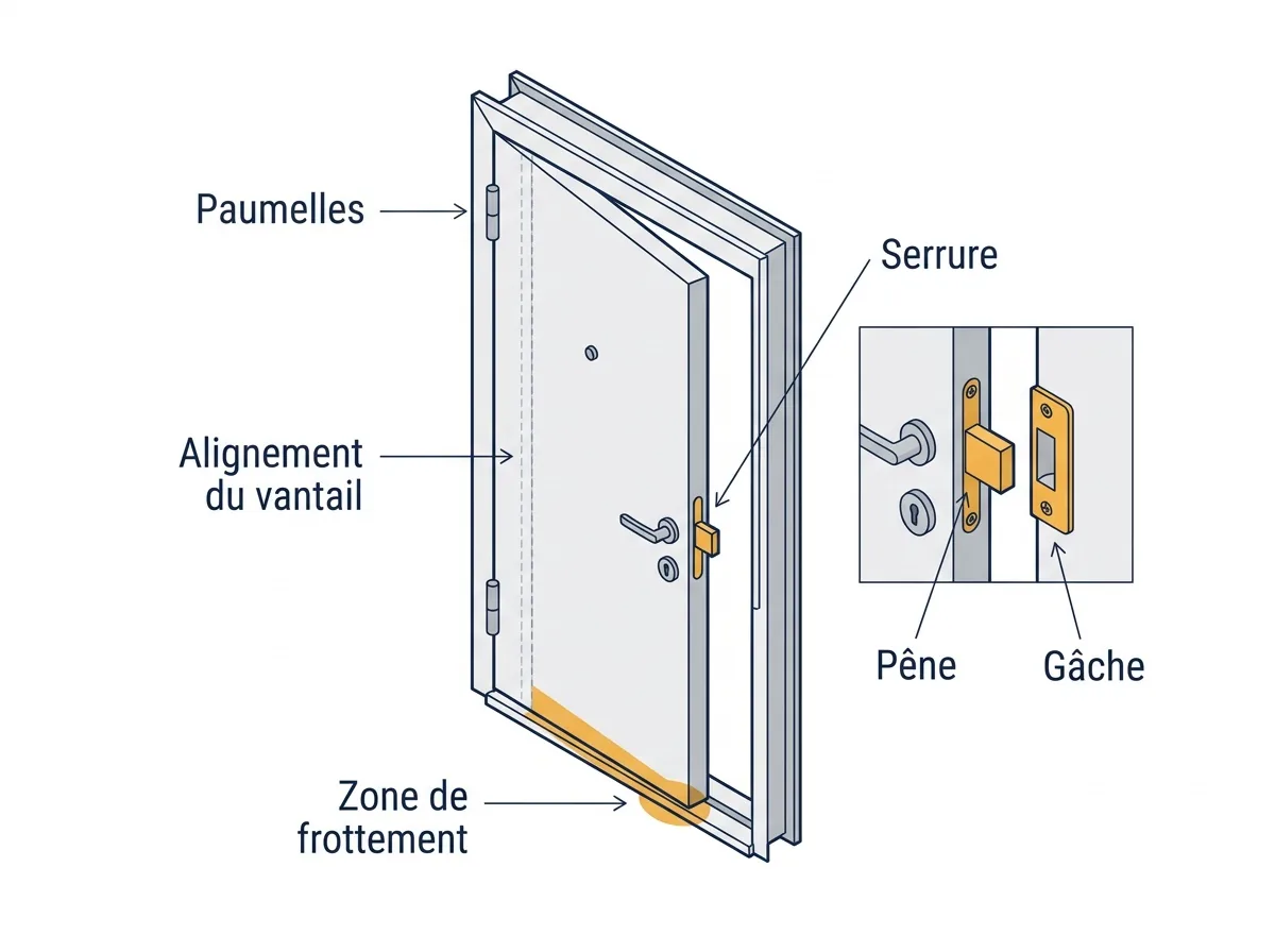 Porte blindée à Brétigny-sur-Orge : repérage des frottements et des organes de fermeture