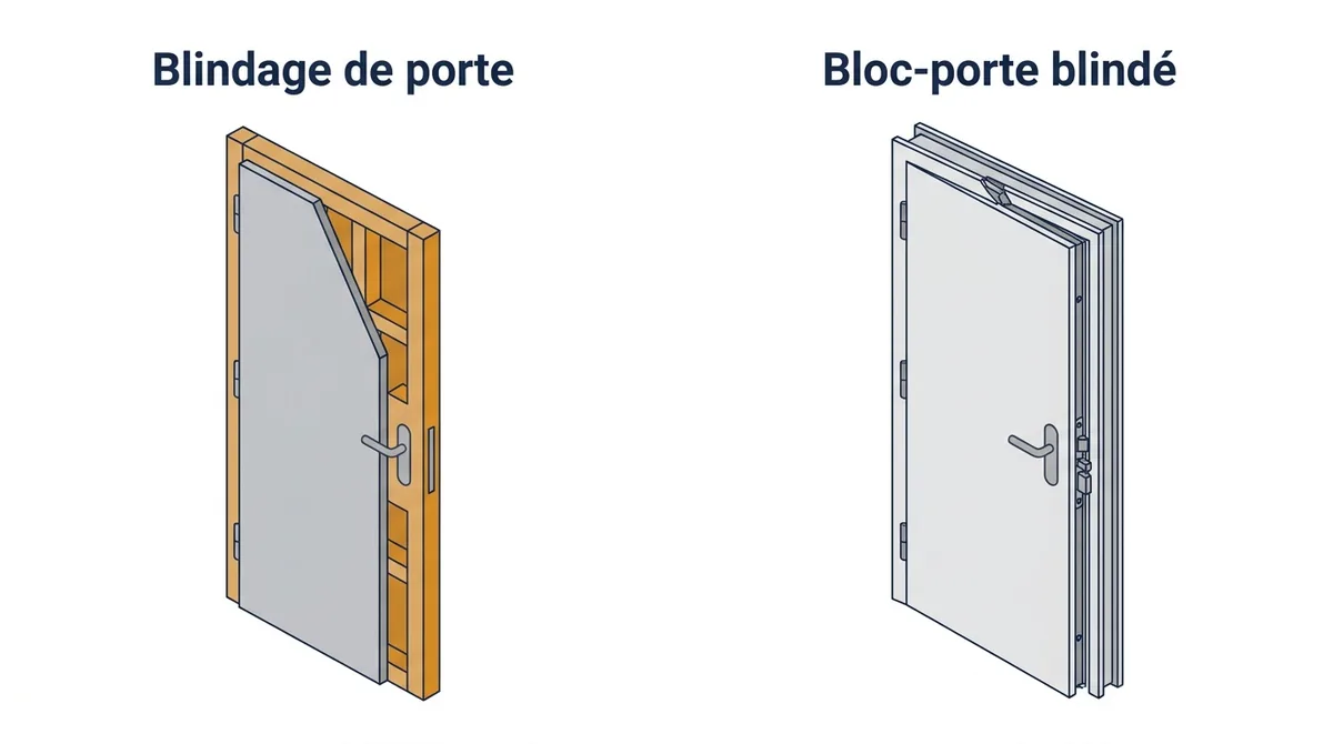 Porte blindée à Chatou : comparaison du blindage d’une porte existante et du bloc-porte complet