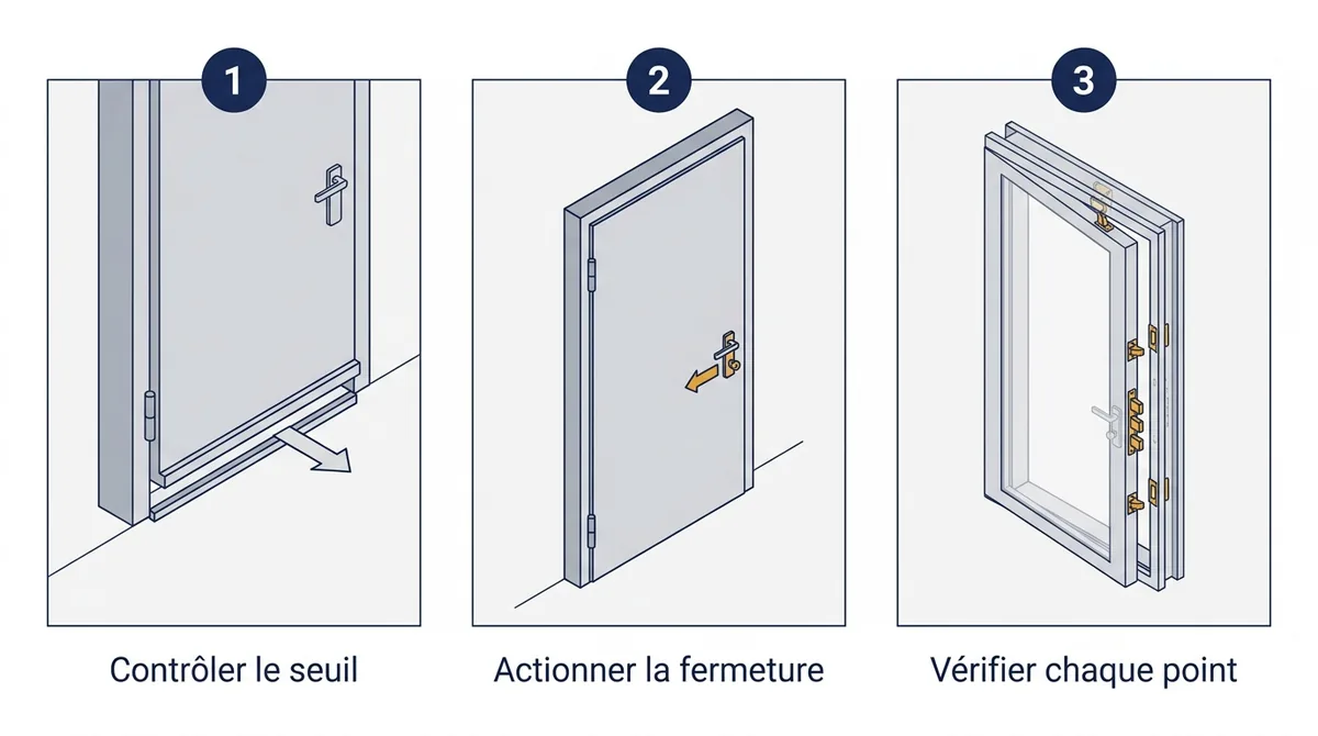 Porte blindée à Fontenay-le-Fleury : contrôles du seuil et de l’engagement des points de fermeture