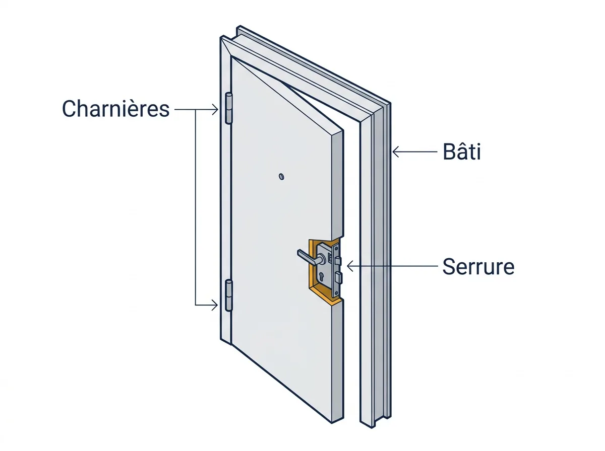 Porte blindée à La Garenne-Colombes : contrôle des charnières, du bâti et de la serrure