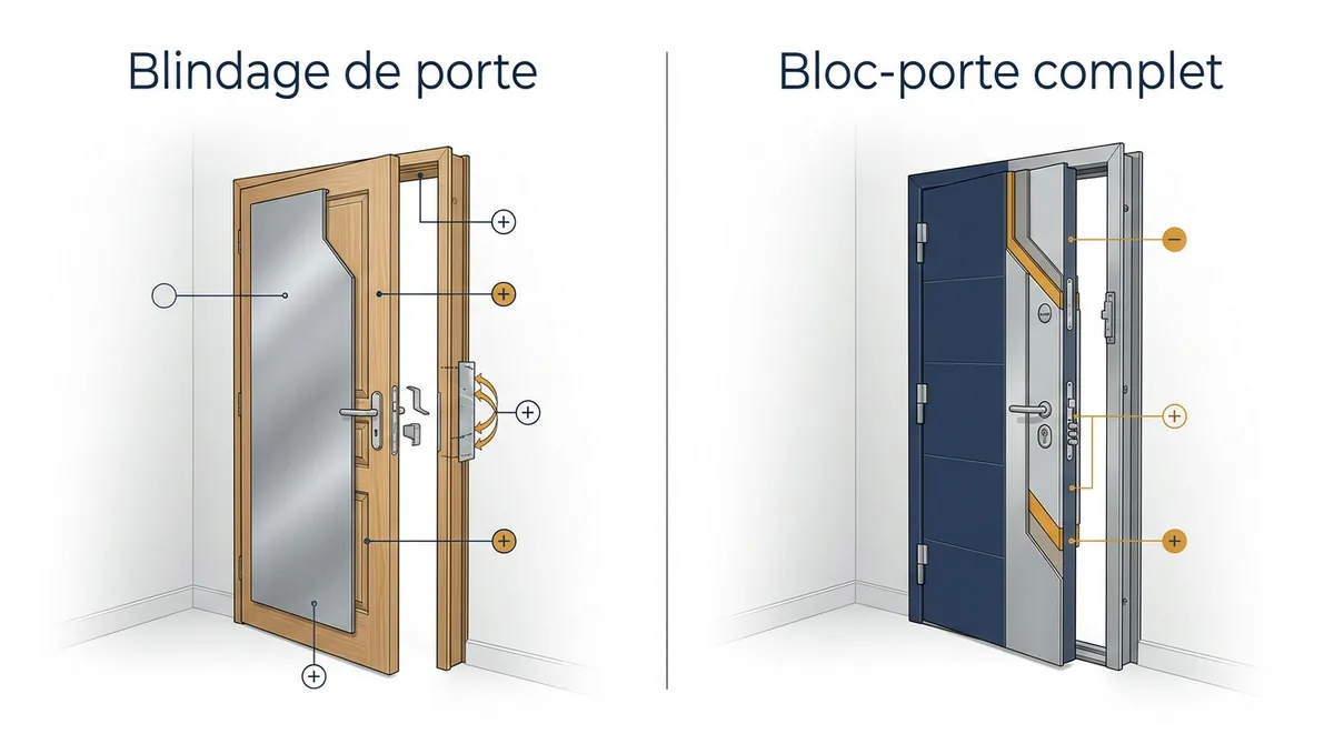 Porte blindée à Le Vésinet : comparaison entre renforcement de l’existant et remplacement complet