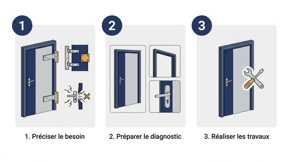 Porte blindée à Mitry-Mory : besoin, photos de diagnostic et travaux en trois étapes