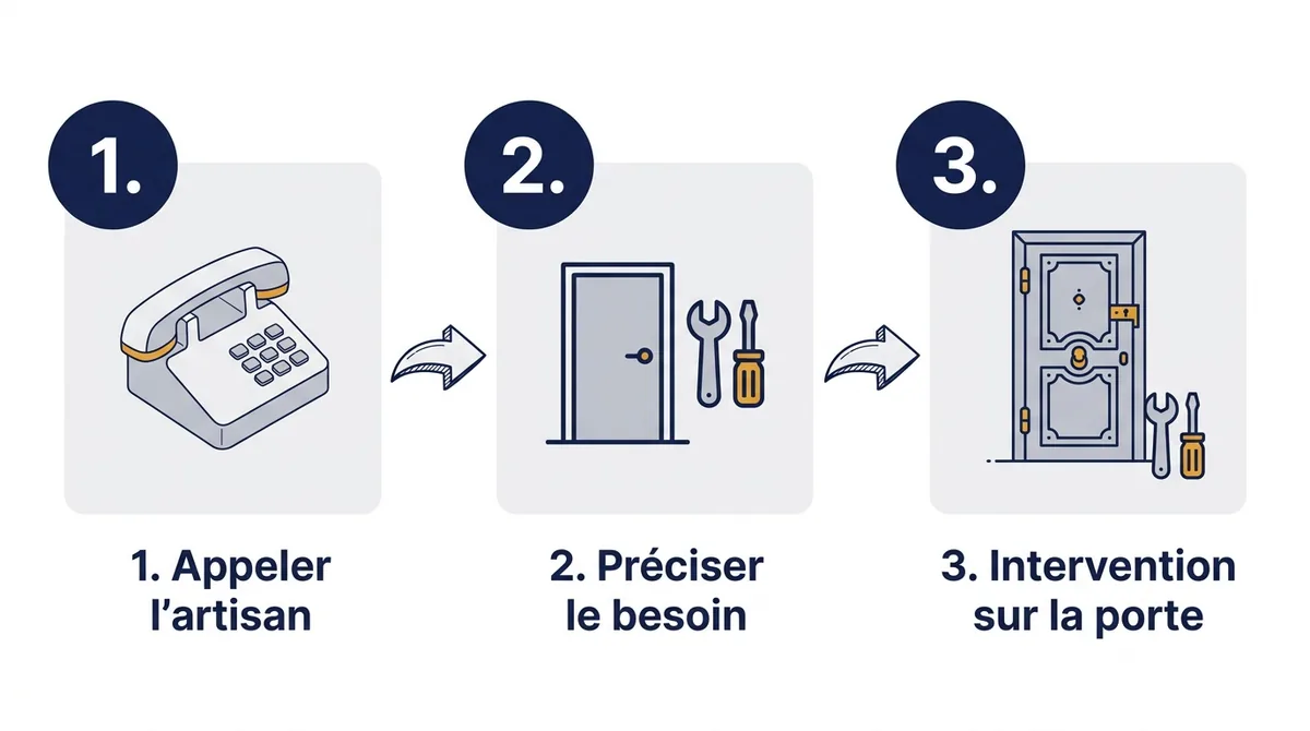 Porte blindée à Paris 13e : de l’appel à l’intervention, en précisant le besoin