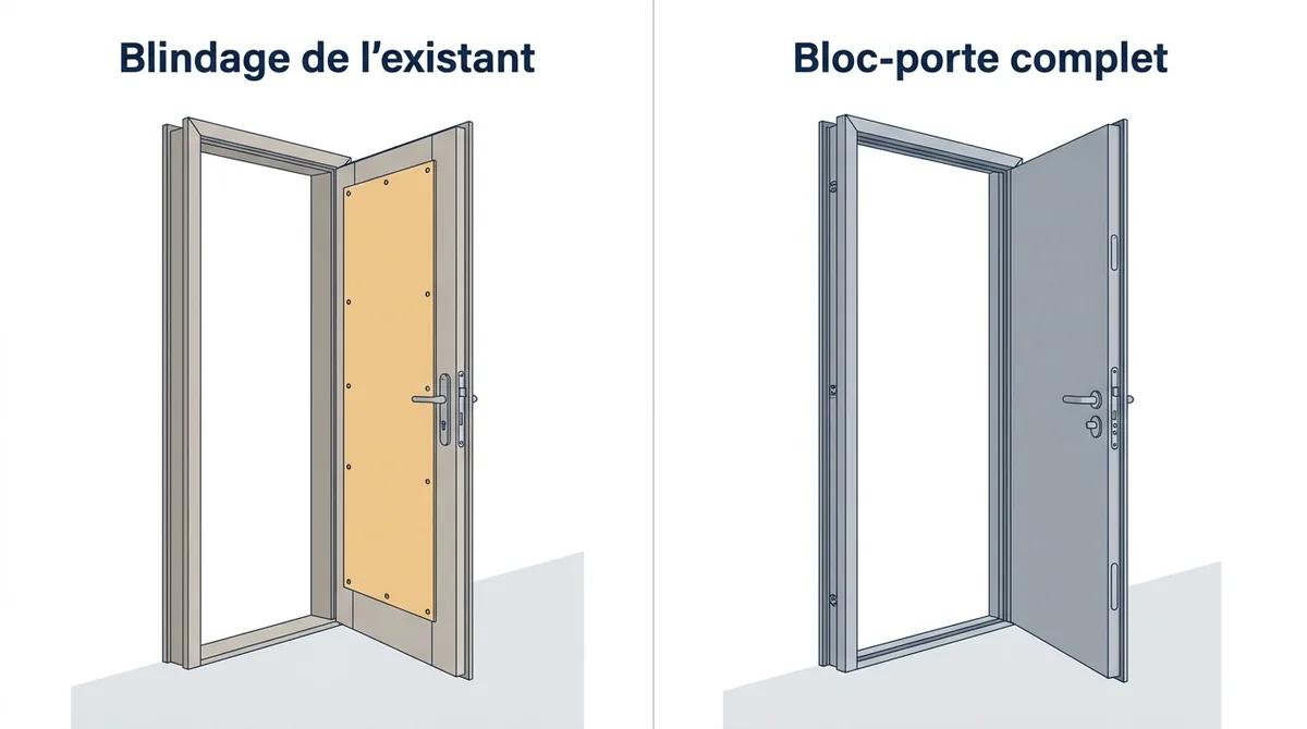 Porte blindée à Provins : comparaison entre blindage de l’existant et remplacement par un bloc-porte