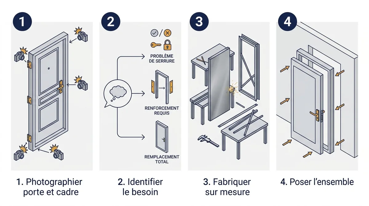 Porte blindée à Saint-Ouen-l'Aumône : photos, diagnostic, fabrication sur mesure et pose