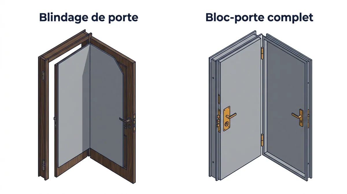 Porte blindée à Sartrouville : comparaison du blindage d’une porte conservée et du bloc-porte neuf