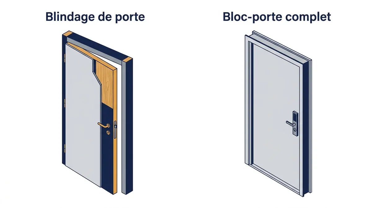 Porte blindée à Viry-Châtillon : comparaison entre blindage de l’existant et remplacement du bloc-porte